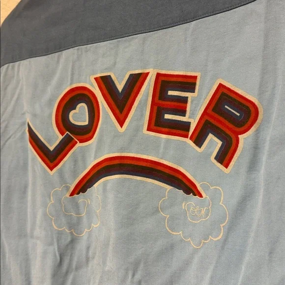 Lauren Moshi womans NwOT Blue  'Lover'” button down tunic Shirt size S - Picture 3 of 6